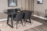 Spisestol Plaza & Inca 2-pakk + Spisebord rektangulært 160 x 85 – svart