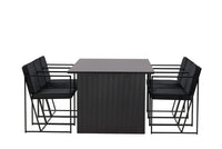 Spisestol 2-pakk + rektangulært spisebord 200 × 100 – svart