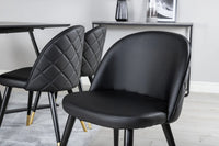 Spisegruppe Marina & Velvet 180 x 90 2-pakk – svart