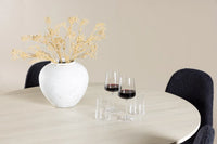 Spisestol Polar & Lanzo 2-pakk + Rundt spisebord ⌀120 – svart og hvitkalket