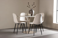 Spisestol Polar & Lycke 2-pakk + Spisebord rundt ⌀110 – beige