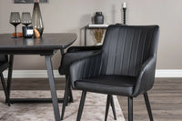 Spisegruppe Inca & Comfort 160 x 85 + 2-pakk spisestoler – svart