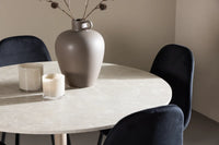 Spisestol Polar & Lycke 2-pakk – svart + Spisebord rundt ⌀110 – beige