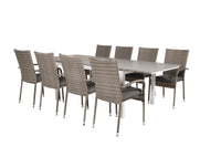 Spisegruppe Levels & Anna 160 x 100 + 2-pakk spisestoler – hvit og grå