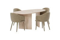 Spisestol Evelin & Grönvik 2-pakk + Spisebord ovalt 180 x 90 – beige og natur