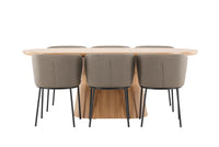 Spisegruppe Edina & Stjärnö 2-pakk + Ovalt 200 x 90 – brun og natur