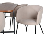 Spisegruppe Berit & Uno 200 x 90 – beige og natur