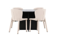 Spisegruppe Strada & Astoria 2-pakk ⌀120 – svart og beige