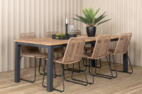 Spisegruppe Panama & Lindos 224 x 100 2-pakk – svart og brun