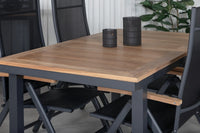 Posisjonsstol Panama 2-pakk + Rektangulært spisebord 152 x 90 – svart