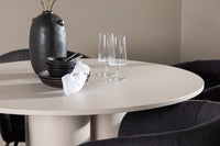 Spisegruppe Berit & Olivia + Rundt ⌀110 – svart og beige