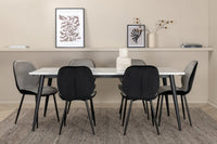 Spisegruppe Emma & Jimmy 2-pakk rektangulært spisebord 195 x 90 – grå og hvit