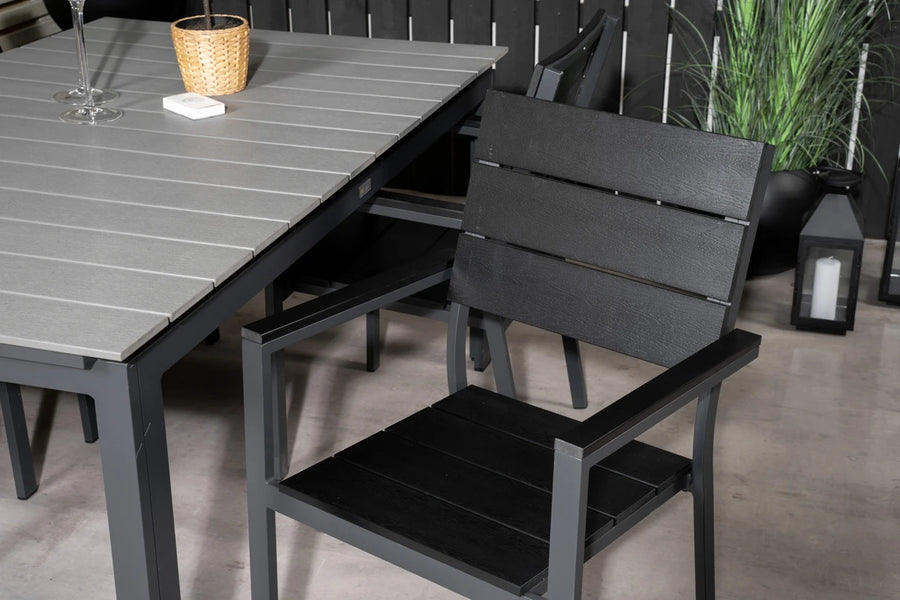 Spisegruppe Levels 160 x 100 + spisestol 2-pakk – svart