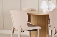 Spisegruppe Strada & Astoria ⌀120 2-pakk – whitewash og beige