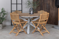 Kafégruppe Cane & Mexico + Rundt Spisebord ⌀140 – natur