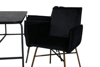 Spisestol Petra & Uno + Rektangulært spisebord 200 x 90 – svart