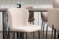 Spisestol Modesto & Stone 2-pakk + Spisebord ovalt 220 x 100 – beige og mokka