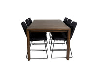 Spisebord Slider & Muce rektangulært 170 x 95 + spisestol 2-pakk – natur og svart