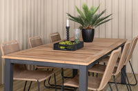 Spisegruppe Panama & Lindos 224 x 100 2-pakk – svart og brun