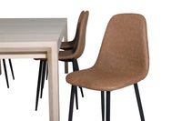 Spisebord Slider & Polar 170 x 95 + spisestol 2-pakk – hvitvasket og brun