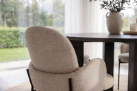 Spisestol 2-pakk – beige + Rundt spisebord ⌀120 – svart