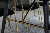 Spisestol Arrow & Gold 2-pakk + Spisebord rektangulært 180 x 85 – svart
