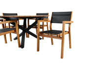 Spisestol Venice & Mexico 2-pakk – natur + Spisebord rundt ⌀140 – svart