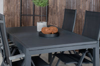 Posisjonsstol Albany & Marbella 2-pakk + Rektangulært spisebord 160 x 100 – svart