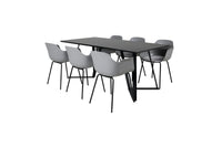 Spisegruppe Comfort & Marina 2-pakk 180 x 90 – grå og svart