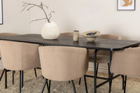 Spisegruppe Berit & Uno 200 x 90 – beige og svart