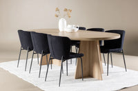 Spisegruppe Bootcut & Modesto oval 230 x 115 2-pakk – natur og svart