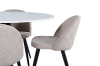 Spisegruppe Velvet & Estelle rund ⌀106 2-pakk – beige og hvit