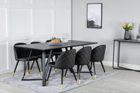 Spisegruppe Marina & Velvet 180 x 90 2-pakk – svart