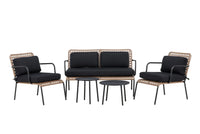 Sofagruppe Paola – svart og natur
