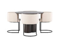 Spisegruppe Olivia & Simrishamn rund ⌀110 – mocca og beige