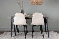 Spisestol Polar og Tempe 2-pakk – beige + Spisebord rektangulært 140 x 80 – valnøtt