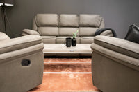 Sofagruppe Saranda med reclinersofa og reclinerlenestol – grå