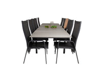 Spisebord Levels & Copacabana 229 × 100 + liggestol 2-pakk – svart