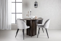 Spisegruppe Velvet & Olivia 2-pakk, rund ⌀110 – grå og mokka