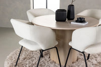 Spisegruppe rund ⌀110 2-pakk – hvitkalket og offwhite