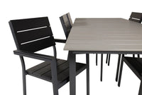 Spisegruppe Levels rektangulær 229 × 100 + spisestol 2-pakk – svart
