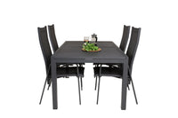 Relaxstol Copacabana & Marbella 2-pakk + Spisebord rektangulært 160 x 100 – svart