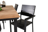Spisestol Levels & Mexico 2-pakk – svart + Rektangulært spisebord 180 x 90 – natur