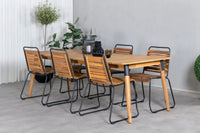 Spisegruppe Julian & Bois 210 x 100 + 2-pakk spisestol – natur