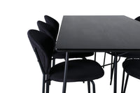 Spisestol Vault & Petra 2-pakk + Rektangulært spisebord 190 x 90 – svart