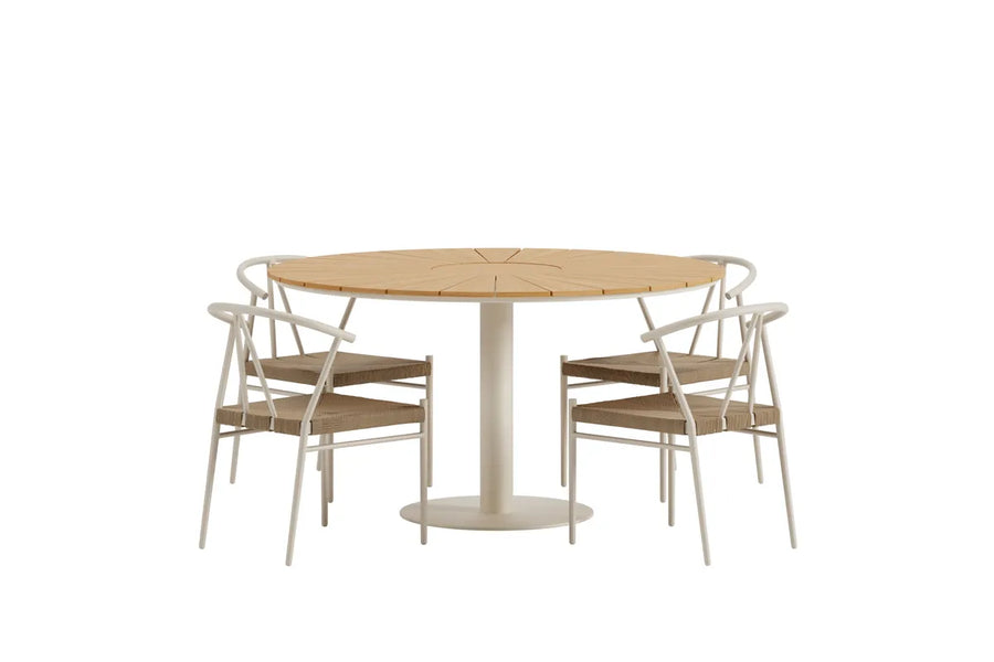 Spisegruppe rund Ø120 – beige