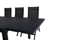 Posisjonsstol Panama & Marbella 2-pakk + Spisebord 160 x 100 – svart