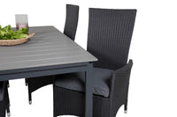 Spisebord Padova 160 x 100 + 2-pakk lenestoler – svart