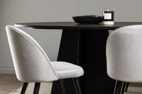 Spisestol Velvet & Bootcut 2-pakk + Ovalt spisebord 230 x 115 – grå og svart