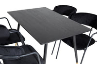 Spisestol Arrow & Dipp 2-pakk + Rektangulært spisebord 120 x 85 – svart